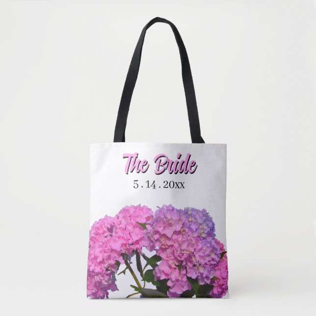 Elegant pink purple florals flowers for the Bride Tote Bag (Front)