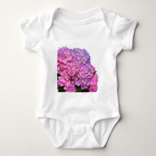 Elegant pink purple florals hydrangeas baby bodysuit