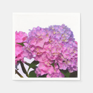 Elegant pink purple florals hydrangeas napkin