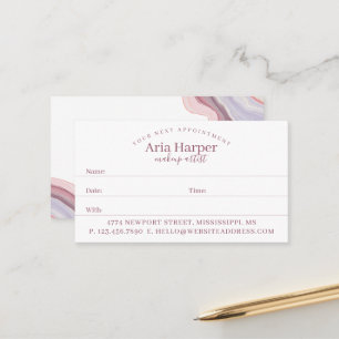 Elegant Pink & Purple Geode Gold Glitter Agate Appointment Card