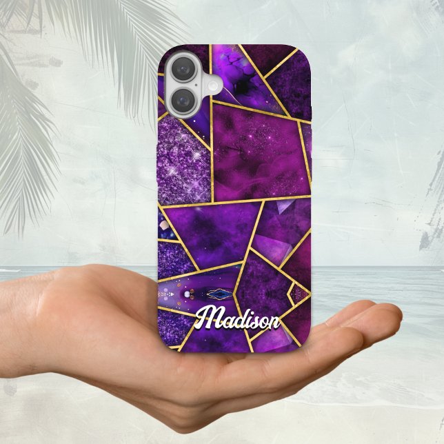 Elegant pink purple girly geometric Case-Mate iPhone case (Creator Uploaded)