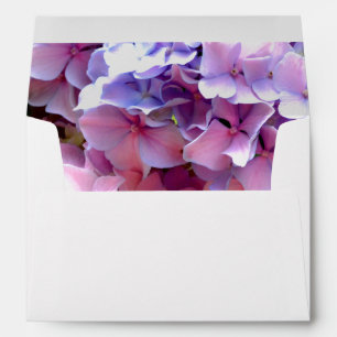 Elegant pink purple hydrangea gardens envelopes