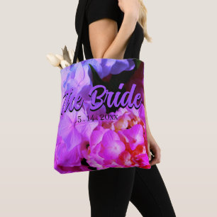 Elegant pink purple magenta flowers florals tote bag