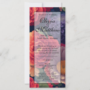 Elegant pink purple orange watercolor floral