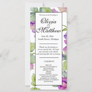 Elegant pink purple watercolor floral Wedding