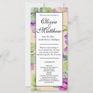 Elegant pink purple watercolor floral Wedding