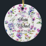 Elegant pink purple watercolor wildflowers  ceramic tree decoration<br><div class="desc">Elegant pink purple watercolor wildflowers greenery - To get started changing names and event details, click on "Personalise this template" and edit the wording in the template boxes. To access the more advanced editing tools, scroll down to "Click to customise further". Once you are in Zazzle's design tool, you can...</div>