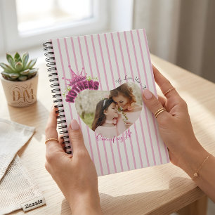 Elegant Pink Queen Crown Happy Mothers Day Photos Notebook
