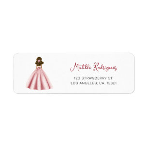 Elegant Pink Quinceanera Birthday Return Address