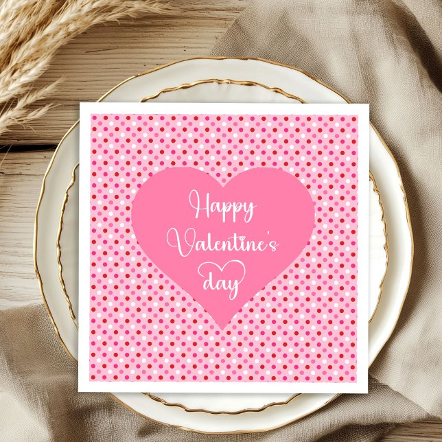 Elegant Pink Red Hearts Valentine Napkins (Elegant Pink Red Hearts Valentine Napkins)