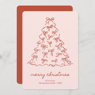 Elegant Pink & Red Merry Christmas Non-Photo Holiday Card