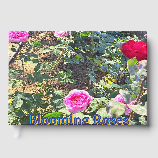 Elegant Pink & Red Roses Guest Book (Front)