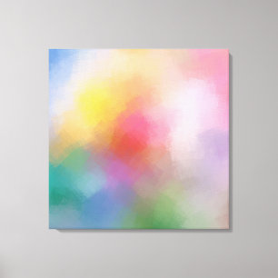 Elegant Pink Red Yellow Blue Purple Green Abstract Canvas Print