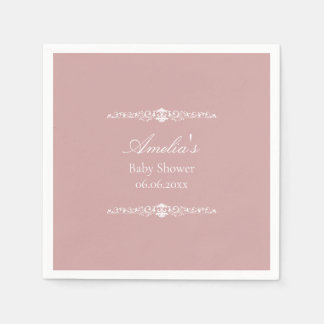 Elegant Pink Regency Style Baby Shower  Napkin