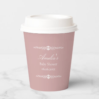 Elegant Pink Regency Style Baby Shower  Paper Cups