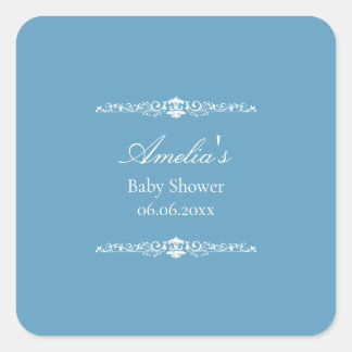 Elegant Pink Regency Style Baby Shower  Square Sticker