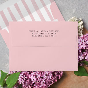 Elegant Pink Return Address Envelope