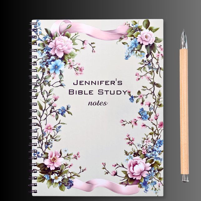 Elegant Pink Ribbon Floral Bible Study Notes Notebook (Elegant Pink Ribbon Floral Bible Study Notes Notebook)