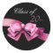 Elegant Pink Ribbon Graduation Stickers