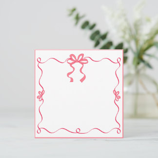 Elegant Pink Ribbon –Thank You, Girly Desk Gift Card
