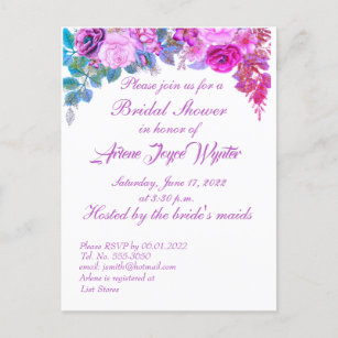 Elegant Pink Rose Arrangement Invitation