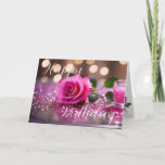 Elegant Pink Rose Birthday Greeting Card<br><div class="desc">Elevate the art of gifting with our elegant birthday card featuring a captivating photo of a beautiful pink rose set against a dazzling glitter background. The front exudes sophistication, setting the stage for a truly special celebration. Inside, customise your heartfelt message amidst a delicate rose detail. Turn to the back,...</div>