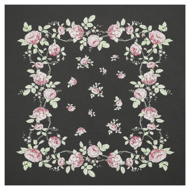 Elegant Pink Rose Fabric (Swatch)