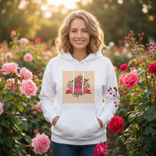 Elegant Pink Rose Floral Bouquet Hoodie