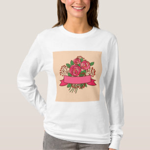 Elegant Pink Rose Floral Bouquet T-Shirt