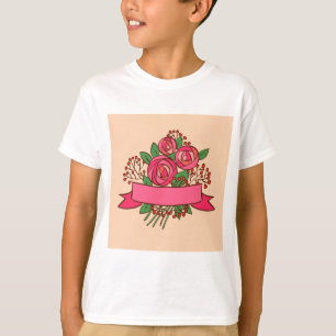 Elegant Pink Rose Floral Bouquet T-Shirt
