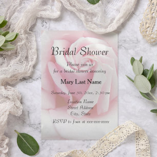 Elegant Pink Rose Floral Bridal Shower Invitation