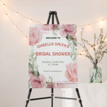 Elegant Pink Rose Flower bridal Shower Invitation