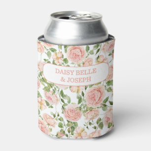 Elegant Pink Rose Garden Can Cooler