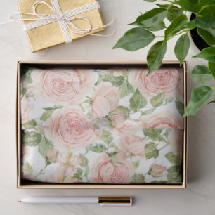 Elegant Pink Rose Garden Tissue Paper