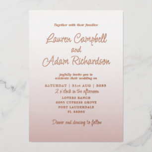 Elegant Pink & Rose Gold Calligraphy Wedding