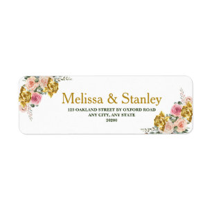 Elegant Pink, Rose Gold Eucalyptus Floral Return