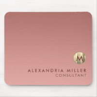 Elegant Pink Rose Gold Monogram