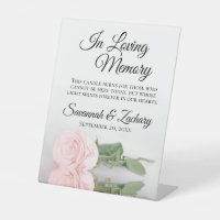 Elegant Pink Rose Loving Memory Wedding Memorial