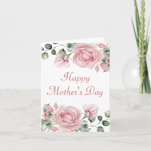 Elegant Pink Rose Mother Day Card