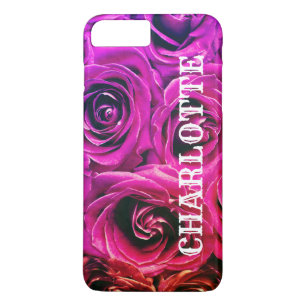 Elegant Pink Rose Name Template Case-Mate iPhone Case