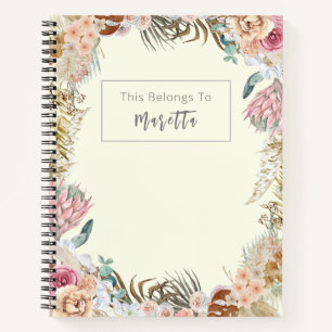 Elegant Pink Rose Notebook