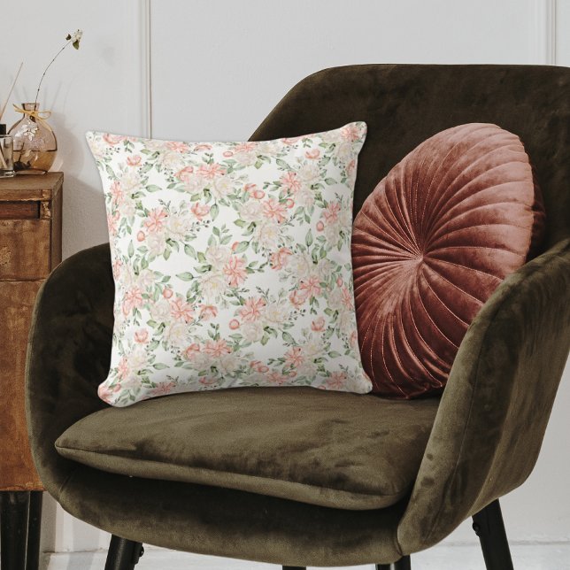 Elegant Pink Rose Romantic Floral Throw Pillow (Elegant Pink Rose Romantic Floral Throw Pillow
)