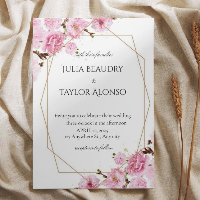 Elegant Pink Rose Wedding Invite (Creator Uploaded)