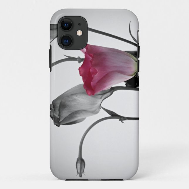 Elegant Pink Rose with Black & White background Case-Mate iPhone Case (Back)