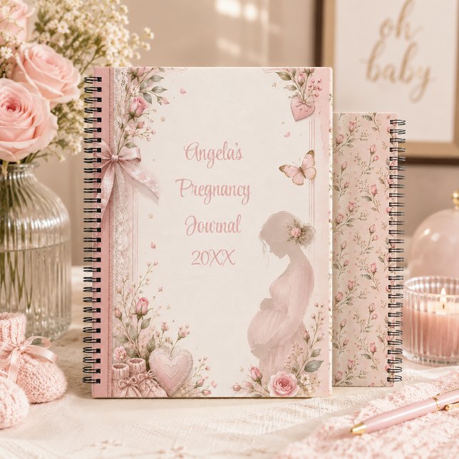 Elegant Pink Rosebuds Pregnancy Journal (Creator Uploaded)