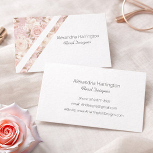 Elegant Pink Roses Business Card