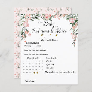 Elegant Pink Roses & Butterflies Baby Shower Game