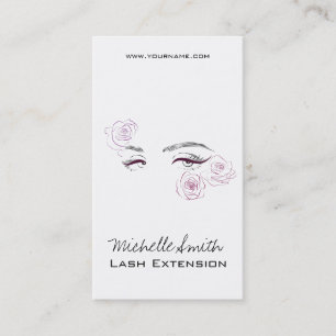 Elegant Pink Roses Floral Watercolor Beauty Salon  Business Card