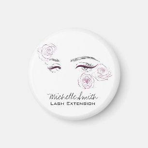 Elegant Pink Roses Floral Watercolor Beauty Salon Magnet