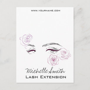 Elegant Pink Roses Floral Watercolor Beauty Salon  Postcard
